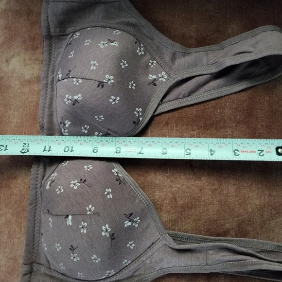 Cotton Lavender with Flowers Front Closure Bra 36C - Picture 10 of 11